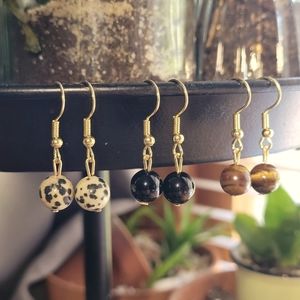 🤍3/$30 ×3 Natural Stone Bead Earrings